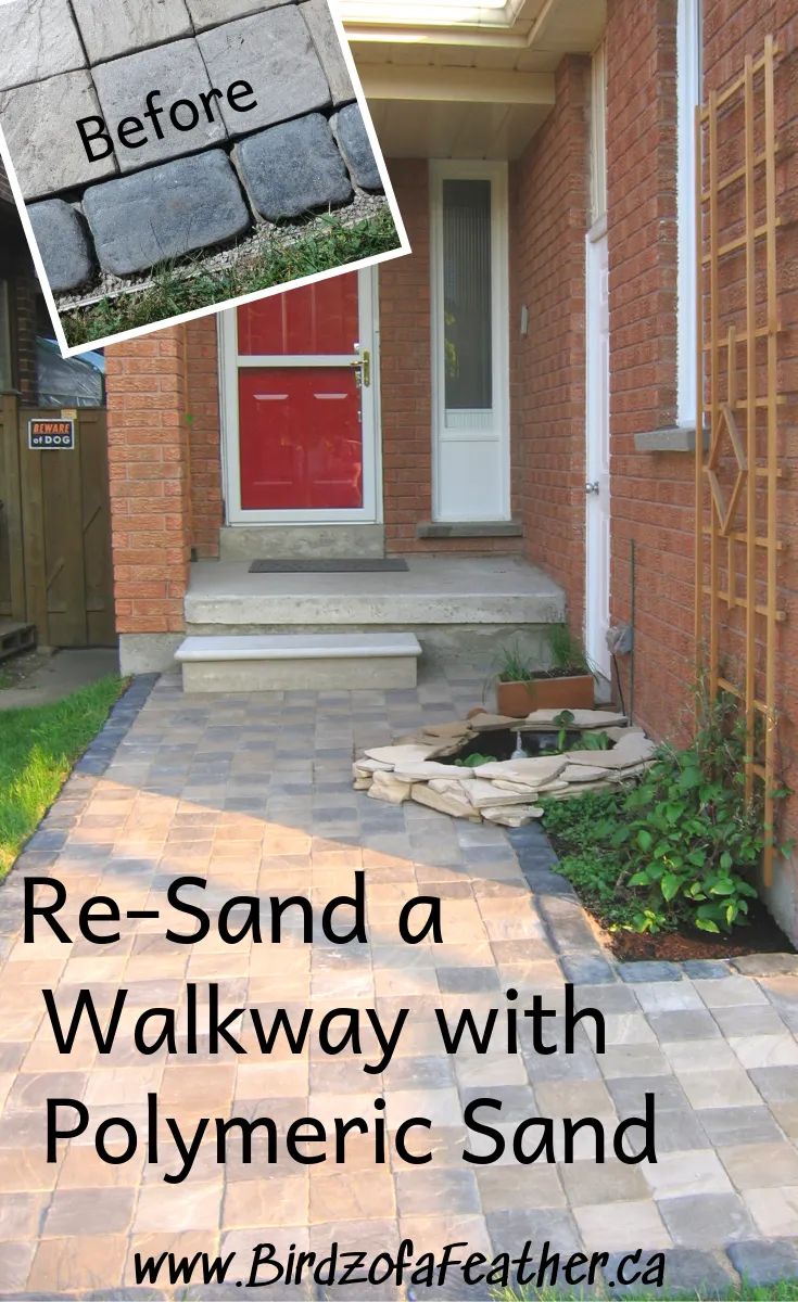 a brick walkway with the words re - sanda walk way with polymer sand