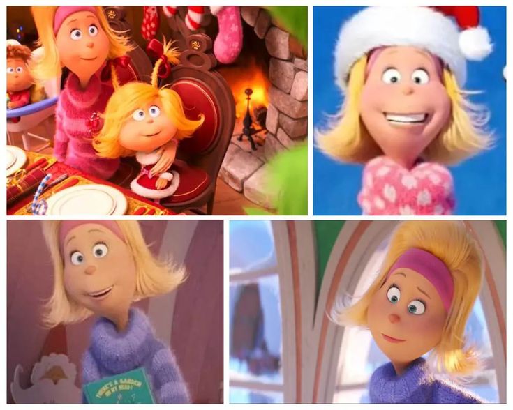 there are four pictures of the same character in sesame's christmas carols movie