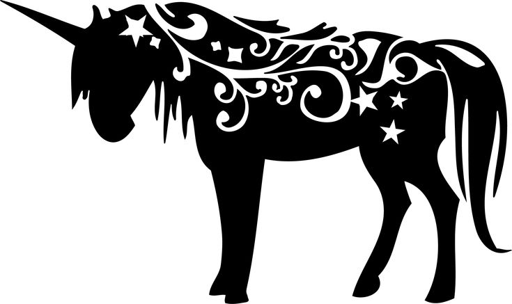 Unicorn silhouette | Animal silhouette, Silhouette stencil, Silhouette ...