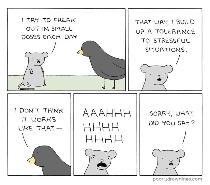 a comic strip with two bears talking to each other and one bear saying, i try to