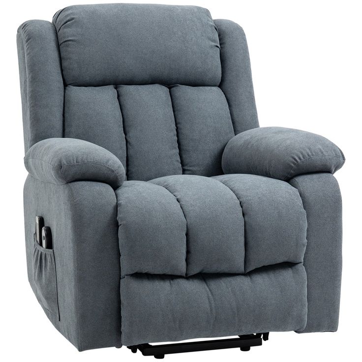 HOMCOM Power Lift Chair for Elderly Big and Tall with Massage, Linen ...