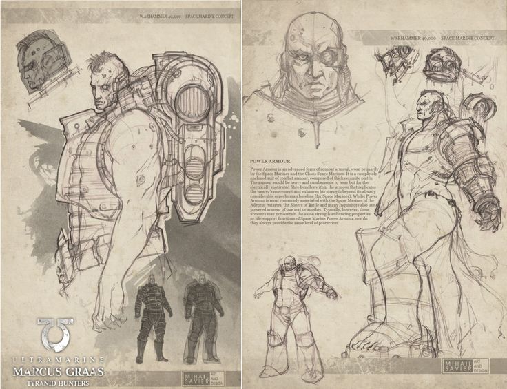 an image of some sketches from the video game mass effect