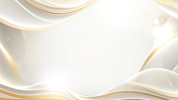 an abstract white and gold background with wavy lines