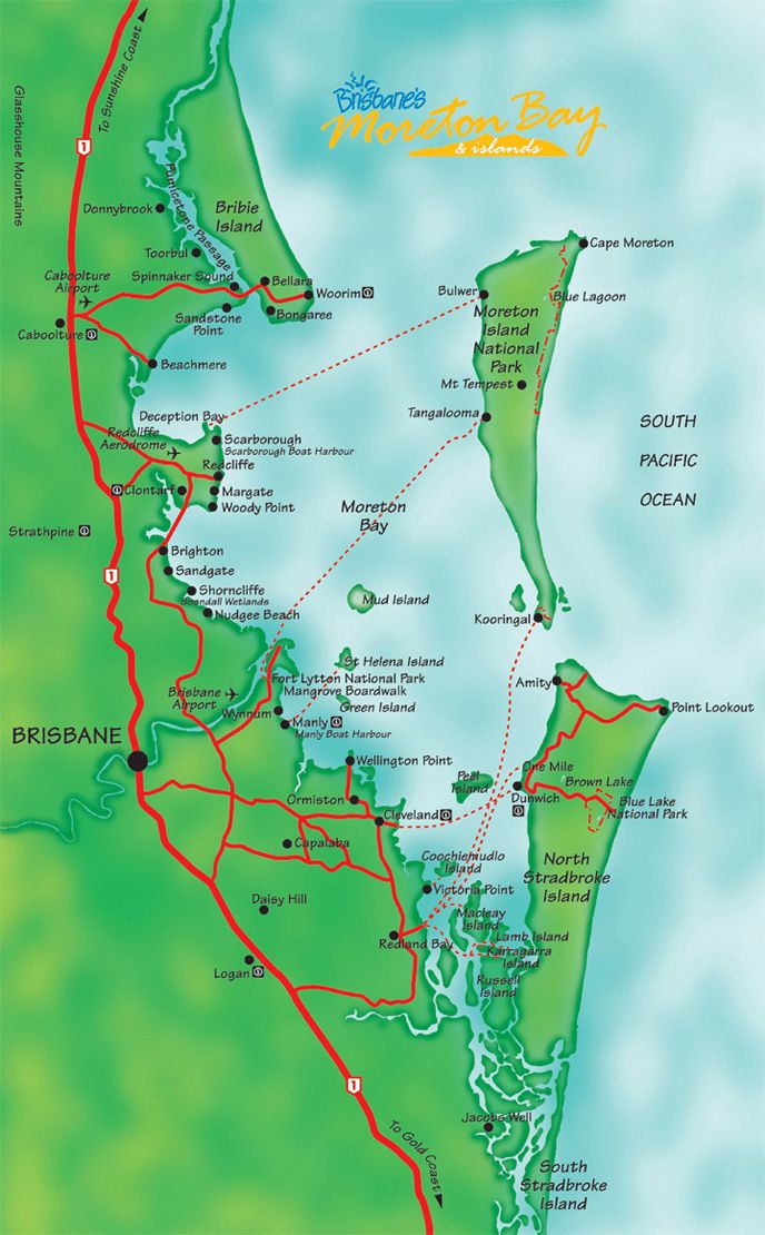 a map of the great barrier and its surrounding area, with roads marked in red