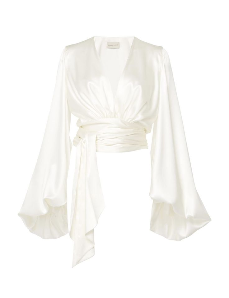 Shirts Women Fashion, Alexandre Vauthier, Satin Blouse, Looks Chic, Blouse Outfit, Looks Style, White Blouse, Fashion Tops, Moda Operandi