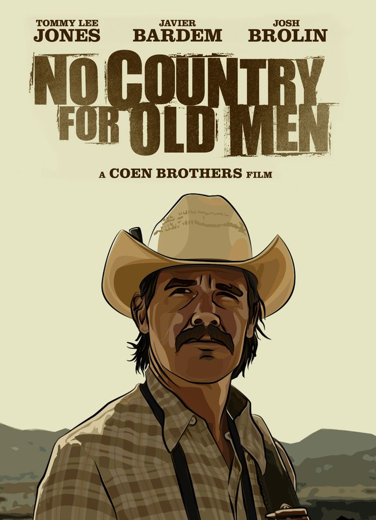 the poster for no country for old men, featuring a man in a cowboy hat