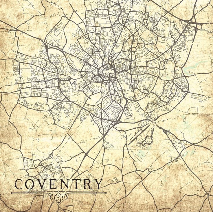 COVENTRY UK Canvas Print Vintage City Map England Great | Etsy | Map ...