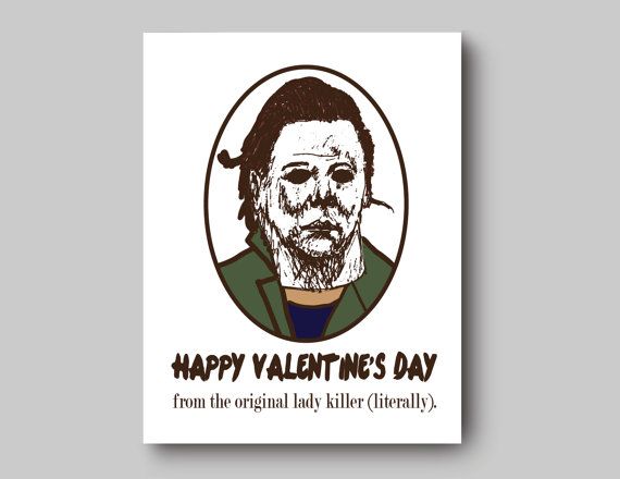 a card with an image of a man's face and the words happy valentines day