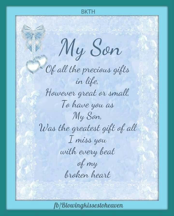 a blue frame with the words, my son on it and a heart in the middle