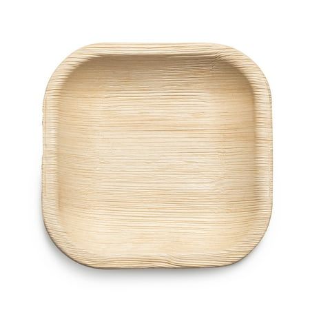 an empty wooden plate on a white background