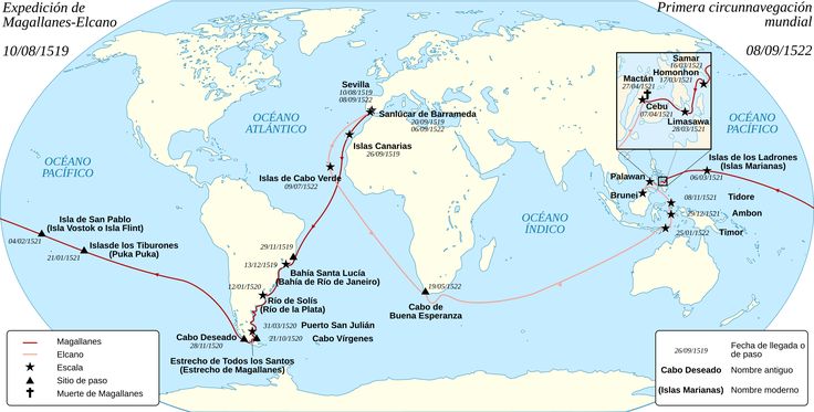 First world circumnavigation of Ferdinand de Magellan and Juan ...