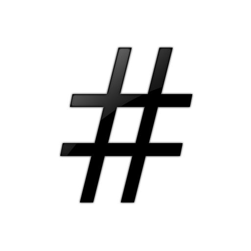 the hash symbol is black and white