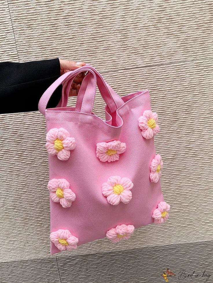 BirdinBag - Stylish Womens Shoulder Bag with Flower Accents - Casual Fashion Cleaning Materials, Bag Bag, Square Bag, Leather Bags, Free Gifts, Casual Fashion, Style Casual, Size Medium, Shoulder Bag