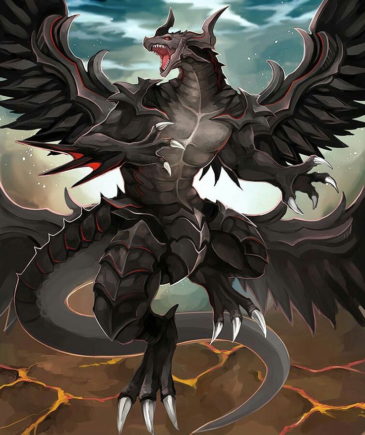 a black dragon with large wings standing in the desert