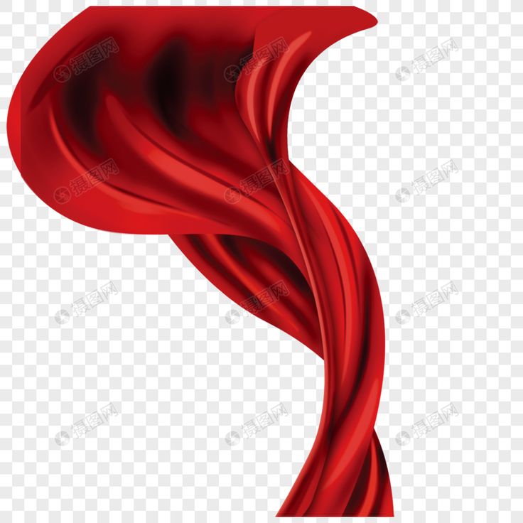 a red flowing ribbon on a transparent background, hd png image with no background