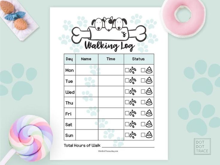 Printable Dog Walking Log Printable Family Dog Waking Schedule | Etsy ...