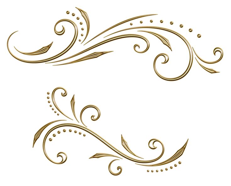 an ornate gold design with swirls and dots in the center on a white background