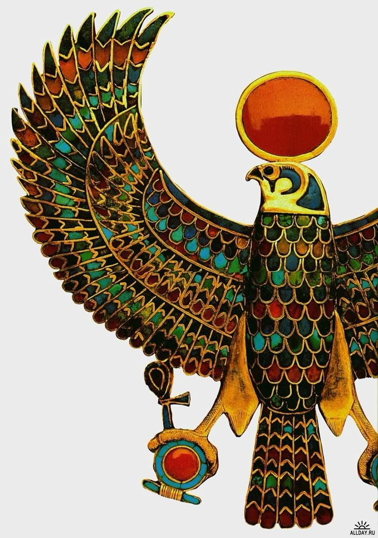 an egyptian bird with the number twenty two on it's wings