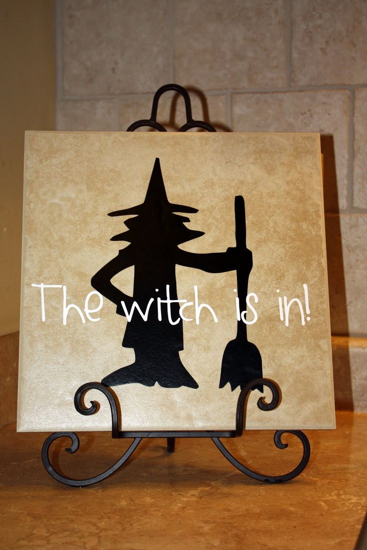 a sign that says, the witch is in