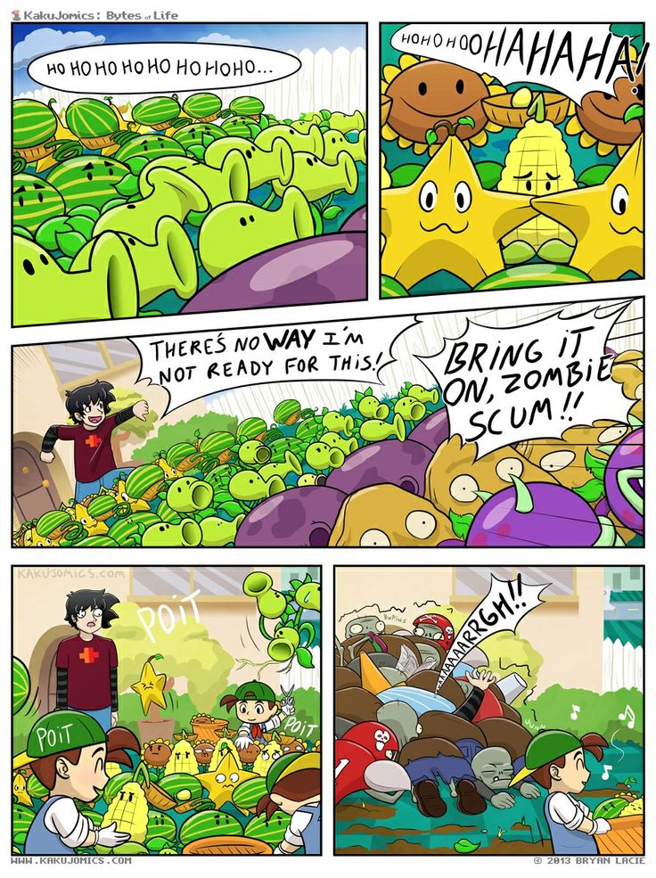 an image of comics about plants and animals