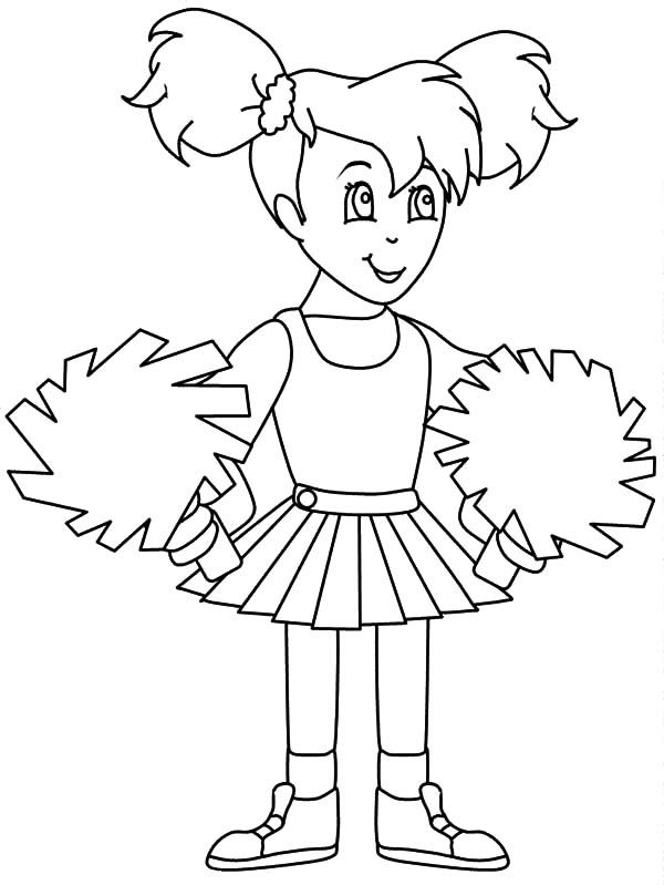 Little Girl Learn To Be A Cheerleader Coloring Pages : Best Place to ...