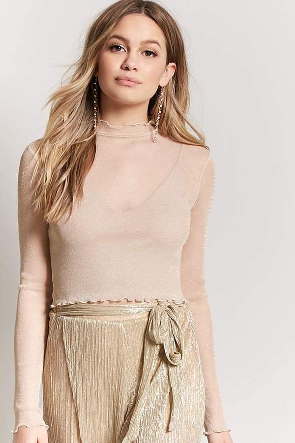 FOREVER 21 Sheer Metallic Mesh Top Metallic Mesh Top, Metallic Mesh, Shop Dresses, Mesh Top, Lace Skirt, Sequin Skirt, Dress Shop, Personal Style, Latest Trends