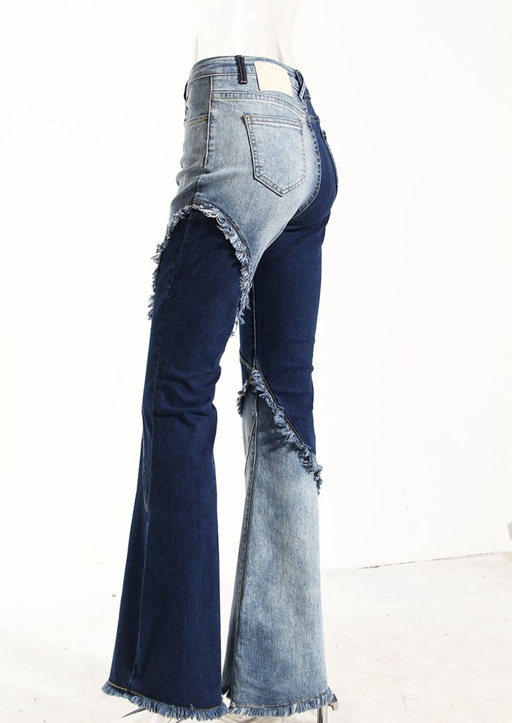 Product information: Fabric name: denim Main fabric composition: cotton Style: Micro flared pants Pant length: Long pants Waist type: high waist, mid waist Color: Blue Size: S, M, L Size Information: Size: S, M, L Size（Unit：cm） Waist Hips Pants length S 64 80 113 M 68 84 114 L 72 88 115 Note: 1. Asian sizes are 1 to 2 sizes smaller than European and American people. Choose the larger size if your size between two sizes. Please allow 2-3cm differences due to manual measurement. 2. Please check th Raw Edge Jeans, Flared Denim Jeans, Ombre Jeans, Flared Denim, Bodycon Dresses Casual, European Women, Shirt Dress Casual, Pant Length, American People