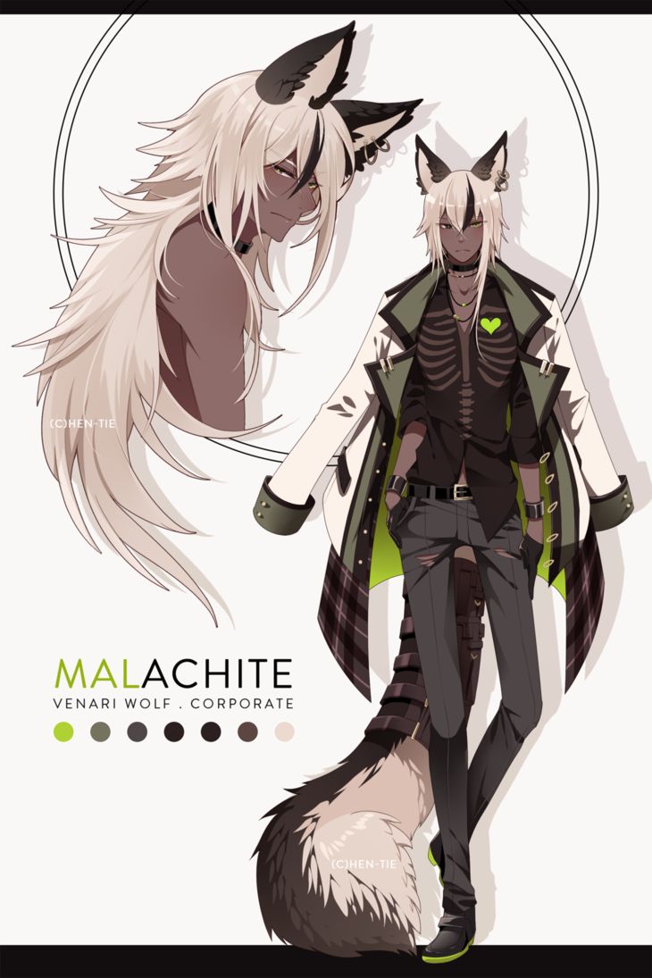 an anime character with long white hair and a wolf like tail, standing next to another character