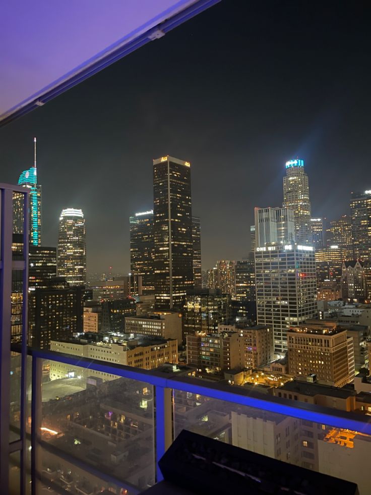 Downtown building night Time skyscrapers skyline Los Angeles City Aesthetic Los Angeles, Skyline View Apartments Night, Penthouse In Los Angeles, Dtla Apartment Aesthetic, Dtla Apartment View, Apartments In Los Angeles, Los Angeles High Rise Apartment, Los Angeles Downtown Aesthetic, Los Angeles Penthouse Apartment