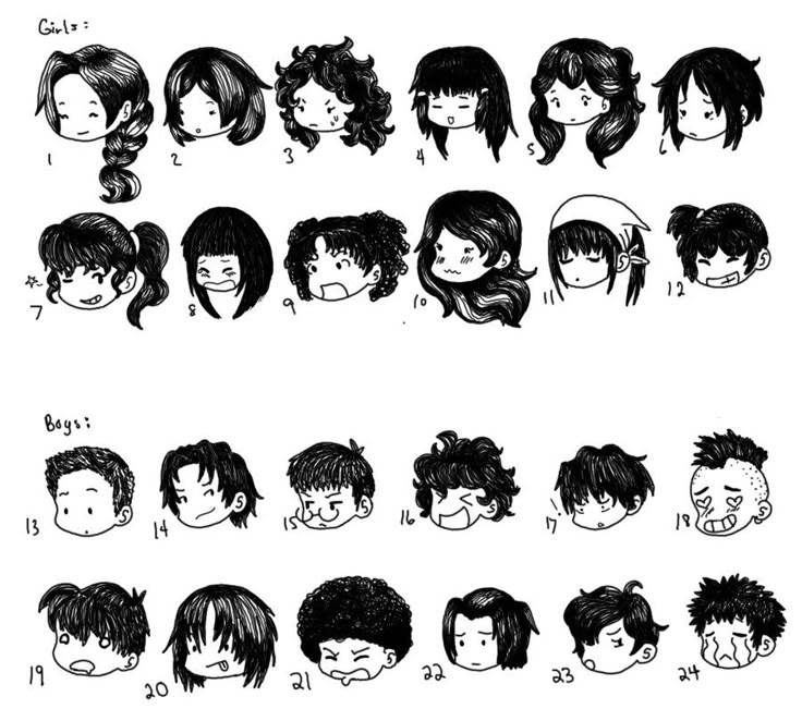 an image of different hairs styles