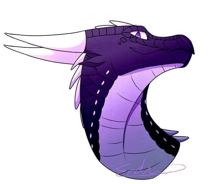 a purple and black dragon with its mouth open