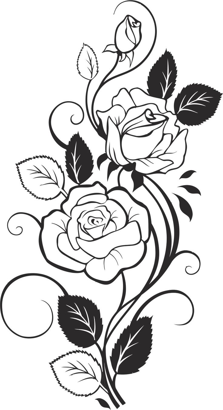 a black and white rose tattoo design