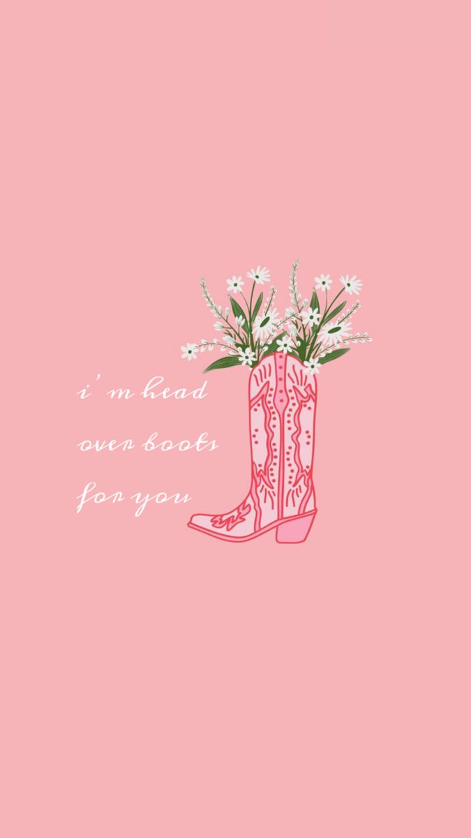 a pink cowboy boot with daisies in it and the words i'm dead over boots for you