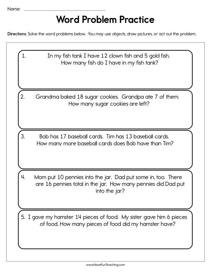 Word Problem Practice Worksheet - Have Fun Teaching | Word problem ...