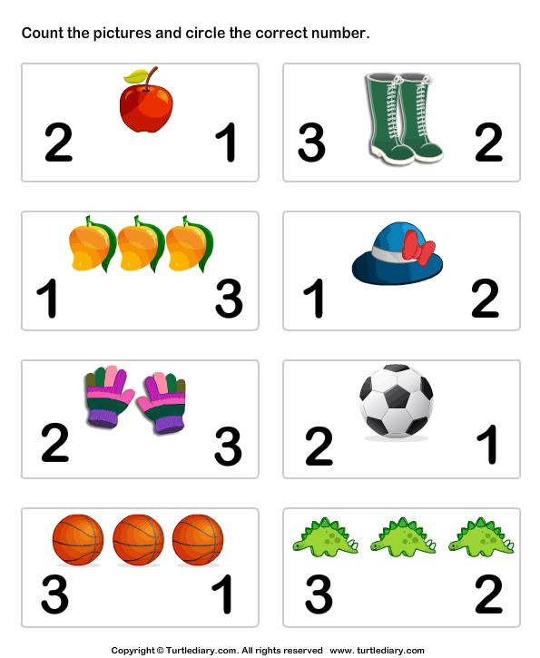 worksheet with numbers and pictures for children to learn how to count the number