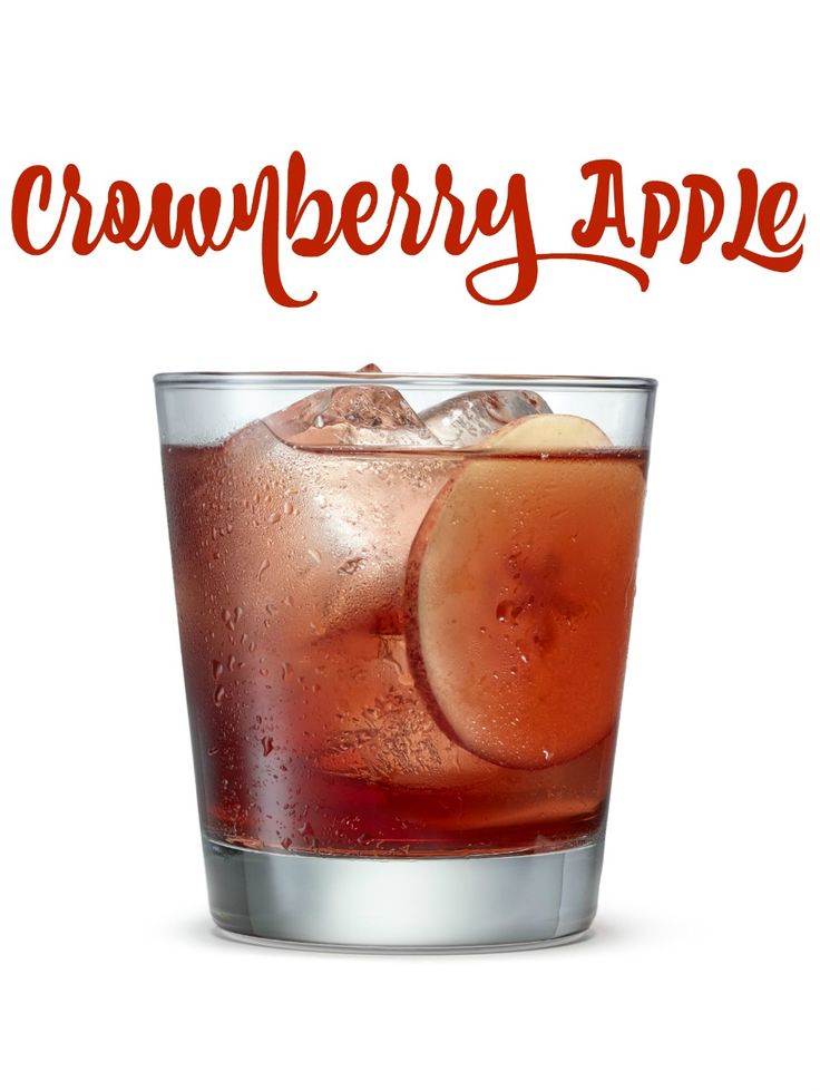 an image of a drink in a glass with the words cranberry apple