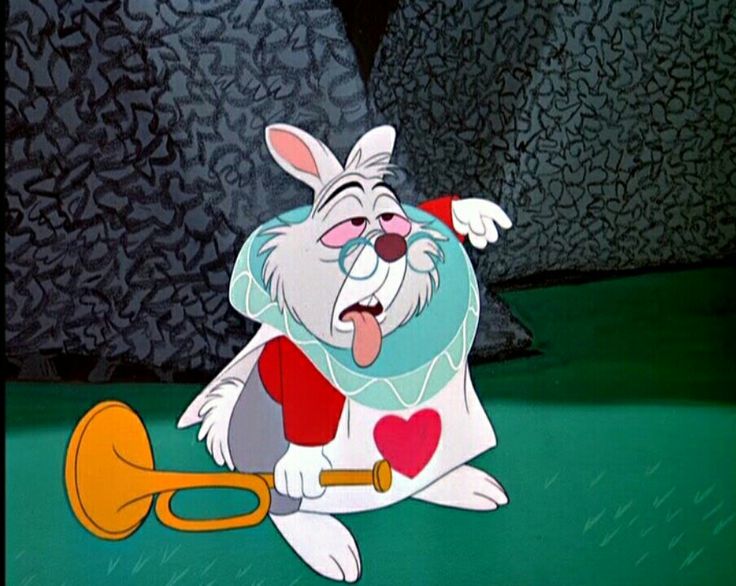 an animated rabbit with a trumpet in his hand