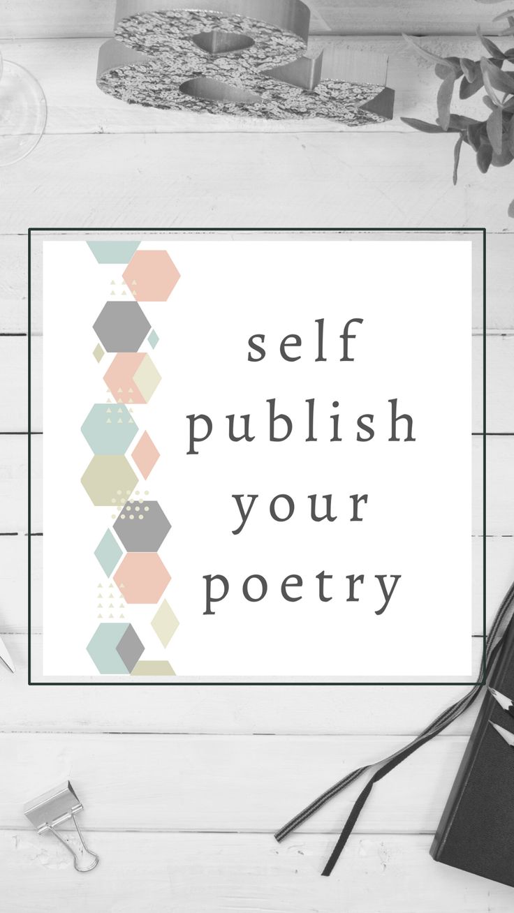 a sign that says self publish your poetry on the side of a table