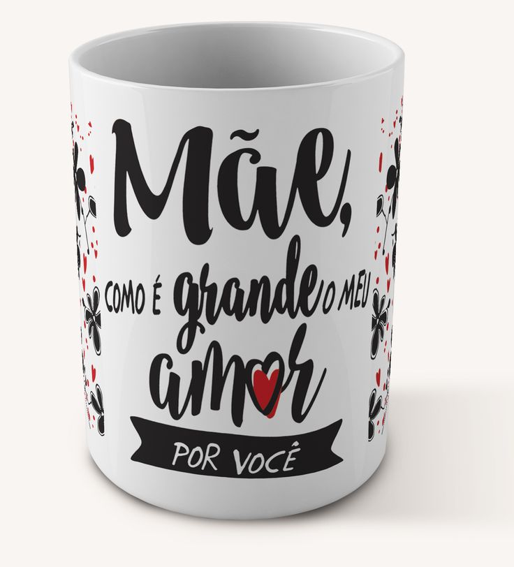 a white coffee mug with the words'mee, one grande do mar amar por voce