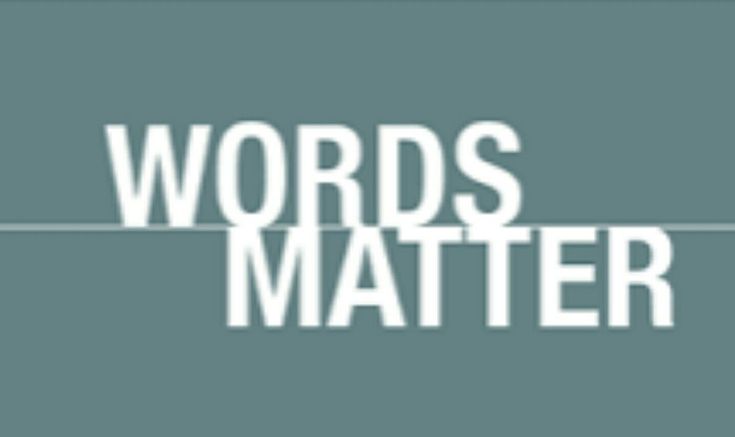 words matter written in white on a gray background