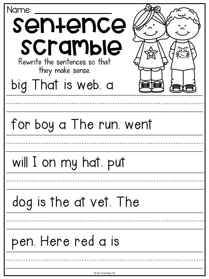 the sentence scramble worksheet for kids