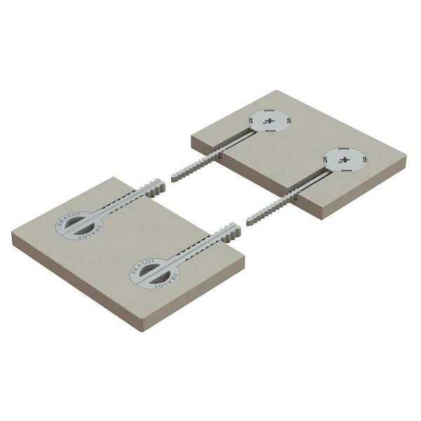 two metal square bases with screws on each side