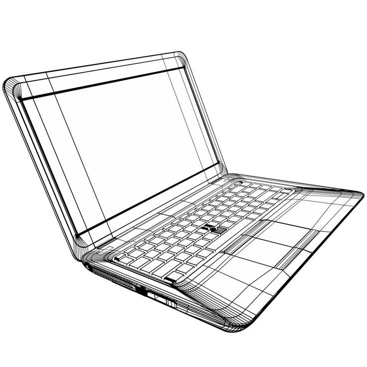 an open laptop computer sitting on top of a white surface with lines drawn across the screen