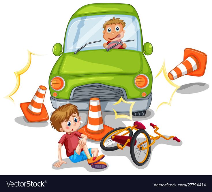 Accident scene with car crashing a bike illustration. Download a Free ...