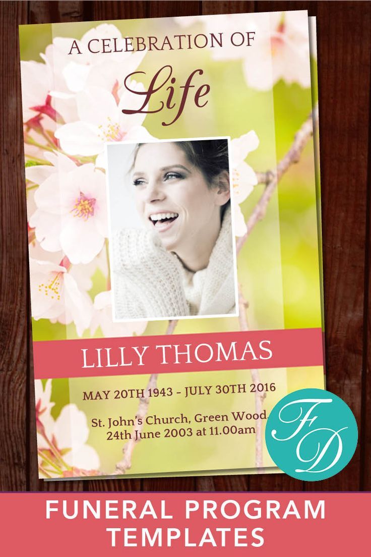 White Floral Funeral Program Template Celebration of Life - Etsy UK ...