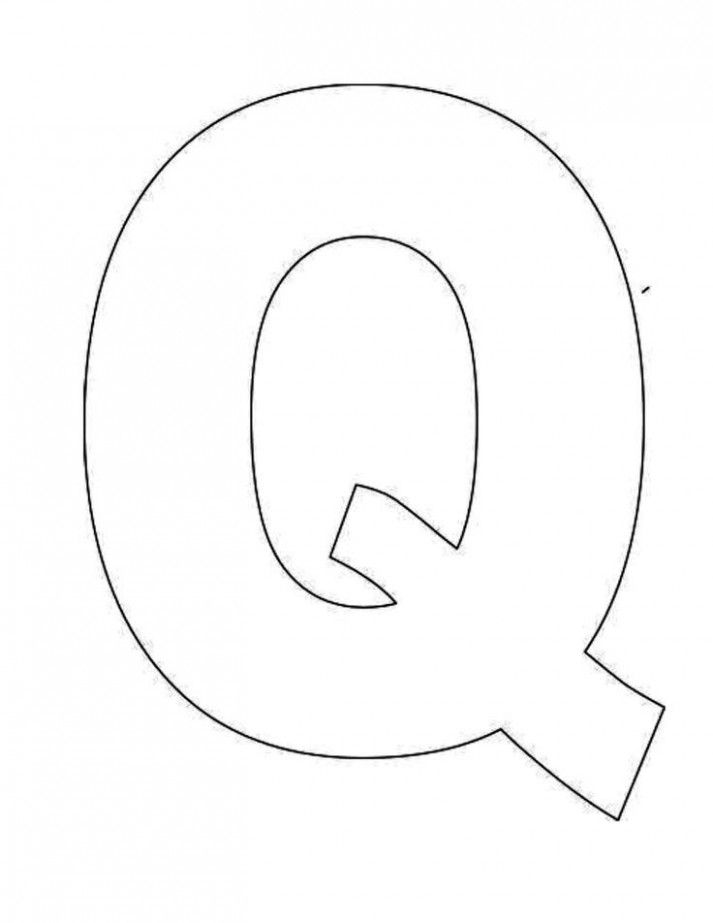 the letter q is shown in black and white, with an outline for it to be used