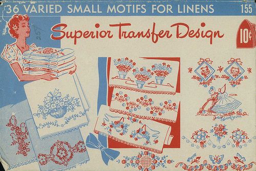 an advertisement for the pattern book, super transferer design no 1035 featuring a woman with flowers