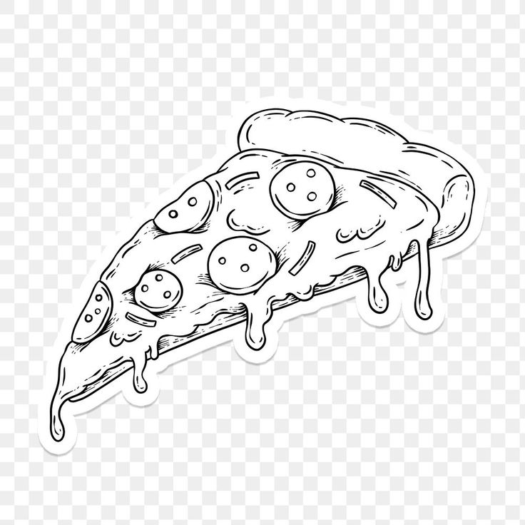 Download free png of Pepperoni pizza outline sticker overlay with a ...