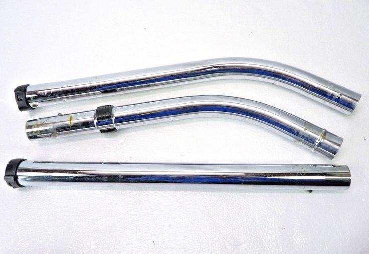 three stainless steel hoses on a white surface, one is blue and the other is silver