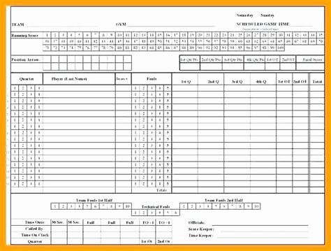 Basketball Score Sheet Template Excel 2003 At Arttemplate